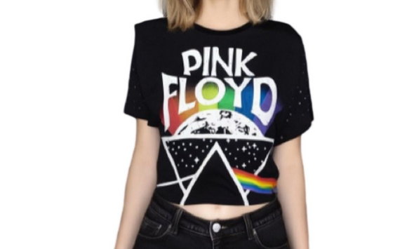 Pink Floyd Studded Cropped T-Shirt Size Small Crop Top S Woman’s Concert Top - Picture 2 of 8